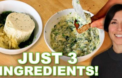 Làm món rau bina và atisô nhúng ba thành phần đơn giản này