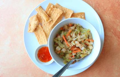 Biến cuộn trứng tôm thành khoai tây chiên và nhúng