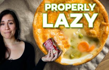 Dùng một lon súp để làm món bánh nướng gà lười