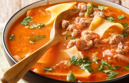 Cách làm món súp lasagna không bị chảy nước